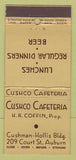 Matchbook Cover - Cushco Cafeteria Auburn NY 21 Strike Feature