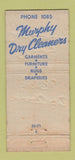 Matchbook Cover - Murphy Dry Cleaners Hagerstown MD WEAR 21 Strike Feature