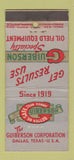 Matchbook Cover - Guilberson Corp Oil Field Dallas TX 21 Strike Feature