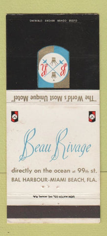 Matchbook Cover - Beau Rivage Miami Beach FL 30 Strike
