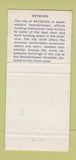 Matchbook Cover - Saskatchewan Tourism Regina SK Weyburn 30 Strike