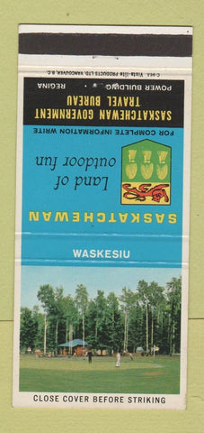Matchbook Cover - Saskatchewan Tourism Regina SK Waskesiu 30 Strike