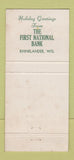 Matchbook Cover - First National Bank Rhinelander WI Christmas WEAR 30 Strike
