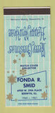 Matchbook Cover - Fonda Smid Match Collector Berwyn IL 1960 Christmas 30 Strike