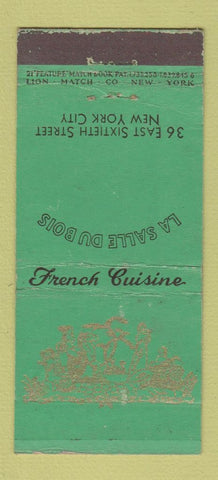 Matchbook Cover - La Salle Du Bois New York City WEAR 21 Strike Feature