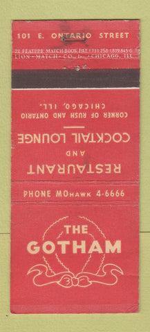 Matchbook Cover - Gotham Restaurant Chicago IL WEAR 21 Strike Feature