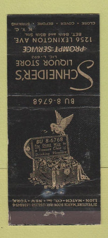 Matchbook Cover - Schneider's Liquor Store New York City WEAR 21 Strike Feature
