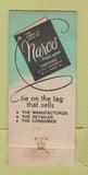 Matchbook Cover - Narco Rayon Yarn 30 Stick