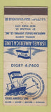 Matchbook Cover - Israel America Line Shipping New York City WEAR 30 Stick