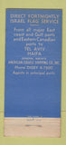 Matchbook Cover - Israel America Line Shipping New York City WEAR 30 Stick