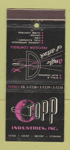Matchbook Cover - Topp Industries Controls  Santa Monica CA 30 Stick