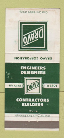 Matchbook Cover - Dravo Engineers Designers Pittsburgh PA 30 Strike