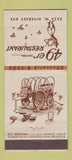 Matchbook Cover - 49er Restaurant Chicago IL 21 Strike Feature