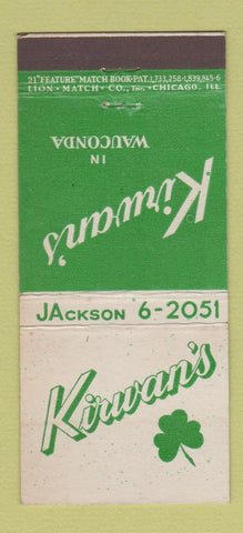 Matchbook Cover - Kirwan's Wauconda IL WEAR  21 Strike Feature