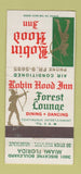 Matchbook Cover - Robin Hood Inn Miami FL 30 Stick