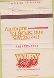 Matchbook Cover - WHBY Radio 1230 Appleton WI 40 Strike