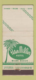 Matchbook Cover - Peter Miller Hotel Miami Beach FL 30 Stick