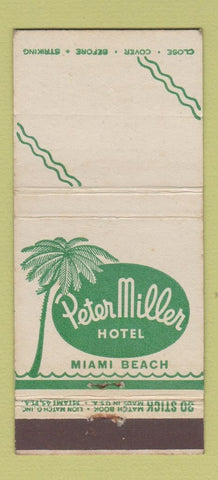 Matchbook Cover - Peter Miller Hotel Miami Beach FL 30 Stick