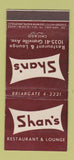 Matchbook Cover - Shan's Restaurant Chicago IL 21 Strike Feature