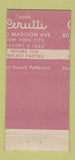 Matchbook Cover - Frank Cerutti New York City 30 Stick