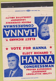 Matchbook Cover - Richard Hanna Congress CA Orange County Bribery 40 Strike