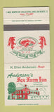 Matchbook Cover - Fox Farm Inn Chillicothe OH 30 Strike