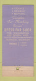 Matchbook Cover - Reese Fur Shop Saginaw MI girlie 21 Strike Feature