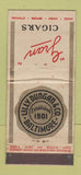 Matchbook Cover - Gran Cigars Baitlmore MD 21 Strike Feature