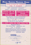 Matchbook Cover - Moss Garden Nursing Home Bakersfield CA 40 Strike