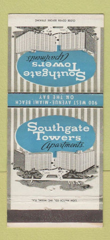Matchbook Cover - Southgate Towers Apartments Miami Beach FL 30 Strike