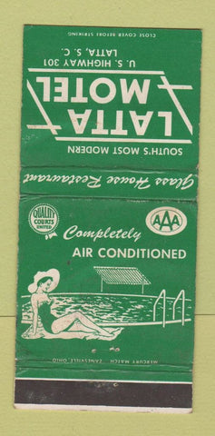Matchbook Cover - Latta Motel SC WEAR 30 Strike