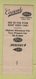 Matchbook Cover Cappel Ford Richmond Hill NY Mercury Lincoln 21 Strike Feature