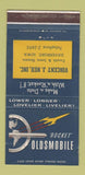 Matchbook Cover - Oldsmobile Rocket Vincent Neu Davenport IA 30 Strike
