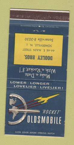 Matchbook Cover - Oldsmobile Rocket Dooley Bros Somerville NJ 30 Strike