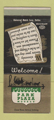 Matchbook Cover - Park Plaza Hotel Flagstaff AZ WEAR 30 Strike