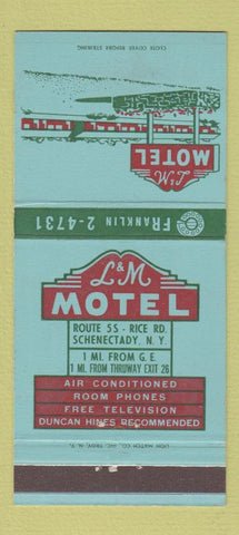 Matchbook Cover - L&M Motel Schenectady NY 30 Strike