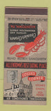 Matchbook Cover - Cossie's Corner Allentown PA 30 Stick