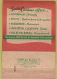 Matchbook Cover - South Carolina Tourism Columbia SC 40 Strike