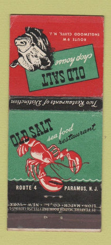Matchbook Cover - Old Salt Seafood Englewood Cliff Paramus NJ 21 Strike Feature