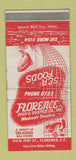 Matchbook Cover - Florence Fish Oyster Dealers Florence SC WORN 30 Strike