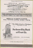 Matchbook Cover - Jackson City Bank Trust Jackson MI 40 Strike