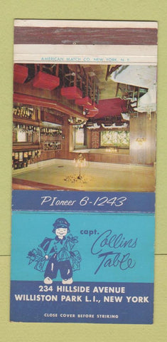 Matchbook Cover - Capt Collins Table Williston Park LI NY 30 Strike