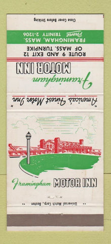 Matchbook Cover - Framingham Motor Inn MA 30 Strike