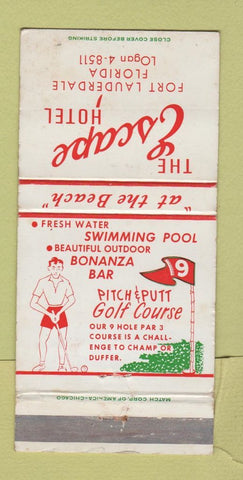 Matchbook Cover - Escape Hotel Fort Lauderdale FL WORN 30 Strike