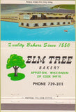 Matchbook Cover - Elm Tree Bakery Appleton WI 40 Strike