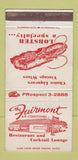 Matchbook Cover - Fairmont Restaurant Rutland VT WEAR 30 Strike