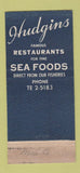 Matchbook Cover - Hudgins Restaurant West Palm Beach FL WEAR 30 Stick
