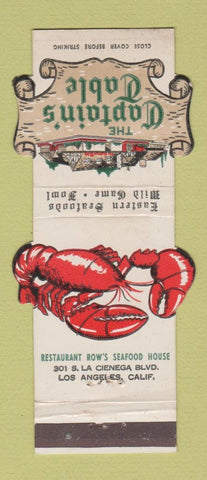 Matchbook Cover - Captain's Table Los Angeles CA Contour