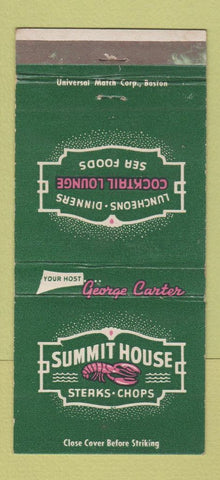 Matchbook Cover - Summit House Restaurant Branford CT 30 Strike