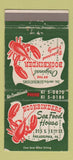Matchbook Cover - Bookbinders Seafood House Philadelphia PA lobster 30 Strike
